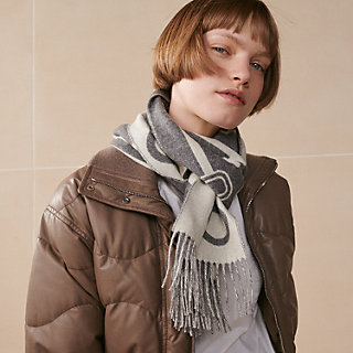 Casaque Porte-Clefs scarf - Grey | Hermès UK
